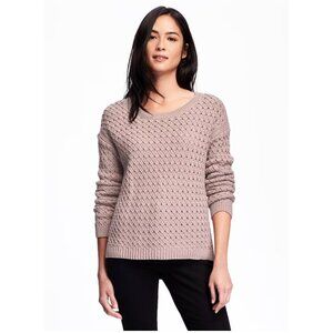 Old Navy Stitch Knit Hi - Lo Long Sleeve Sweater in Icelandic Mineral - Sz M